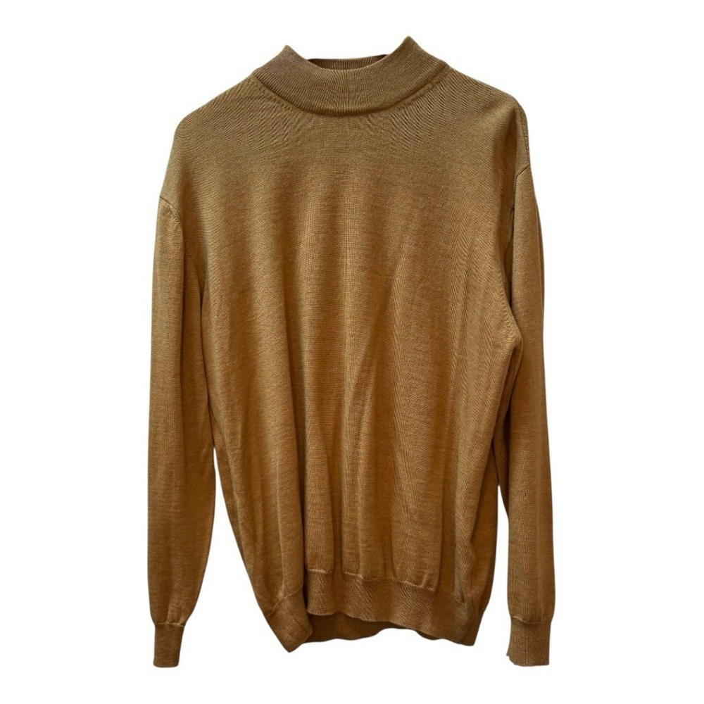 Murano By Raffi Neutral Tan Men's Mock Turtleneck Wool Blend‎ Sweater Size XL